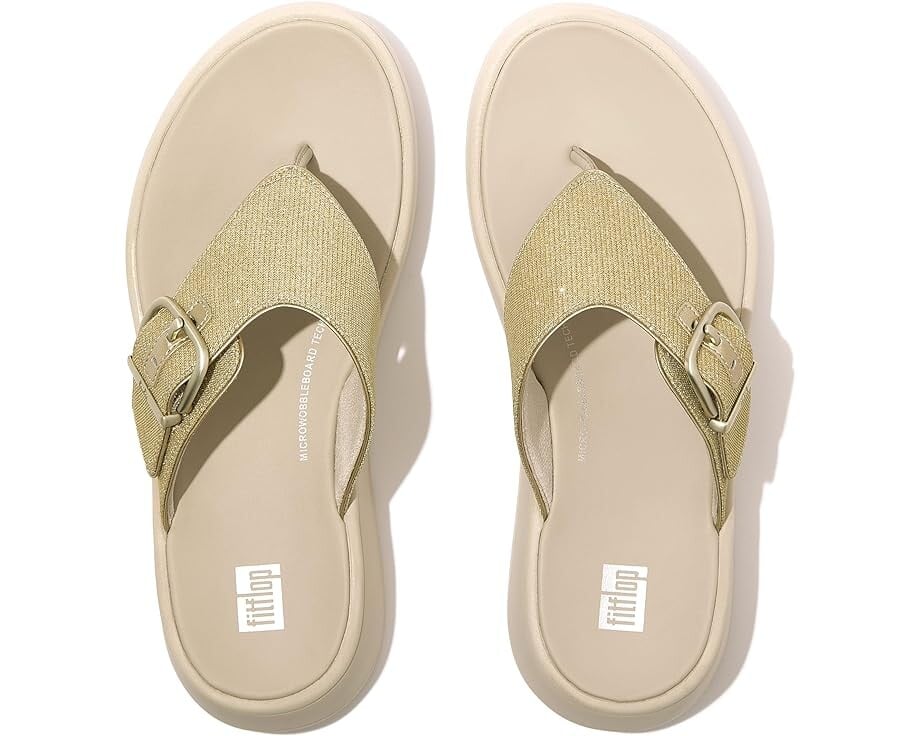 

Сандалии FitFlop F-Mode Buckle Shimmerlux Flatform Toe-Post, цвет Platino