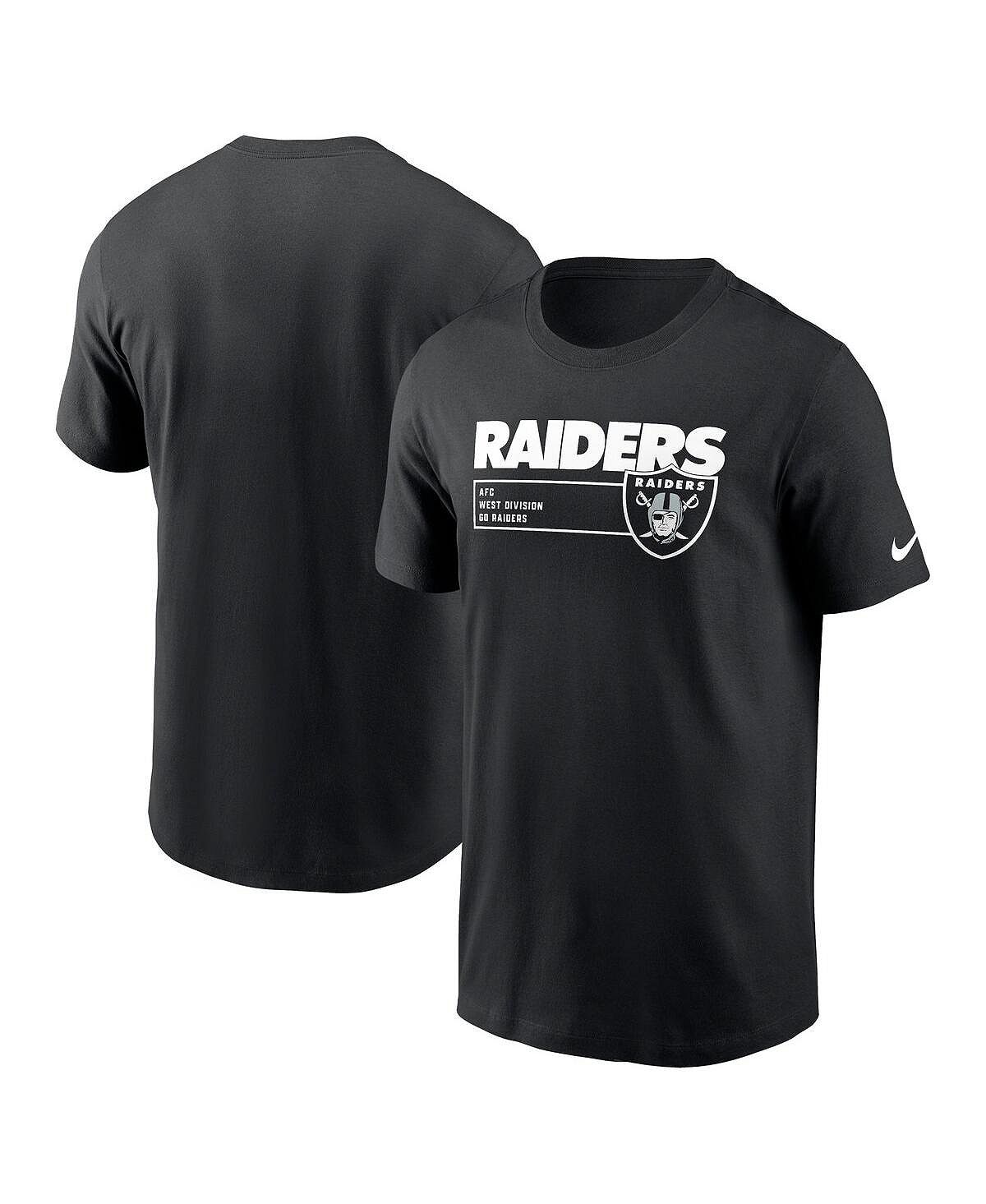 Мужская черная футболка Las Vegas Raiders Division Essential Nike мужская черная футболка las vegas raiders local essential nike