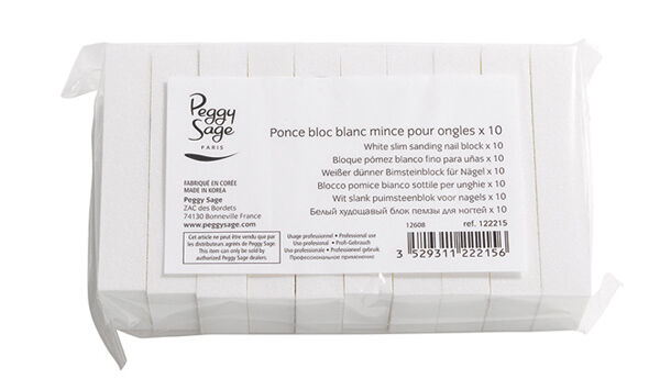 Блоки для полировки тонких ногтей белые Peggy Sage, 10 шт/1 упаковка