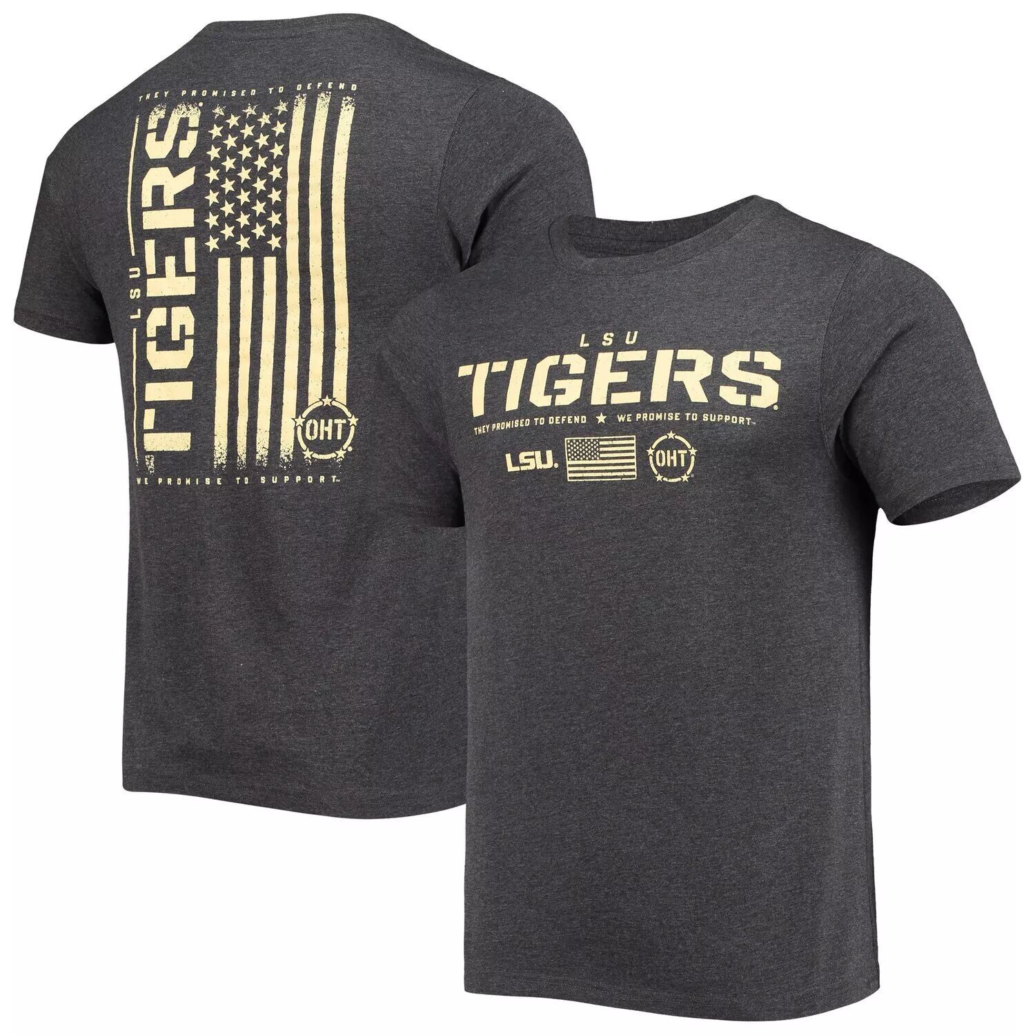 

Мужская черная футболка с рисунком Колизей LSU Tigers OHT Military Appreciation Flag 2.0 Colosseum, Черный