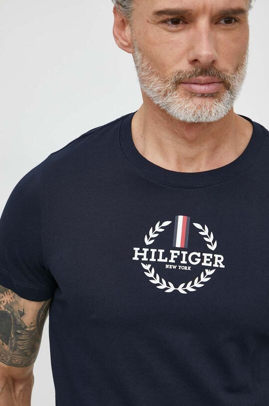 

Хлопковая футболка Tommy Hilfiger, темно-синий