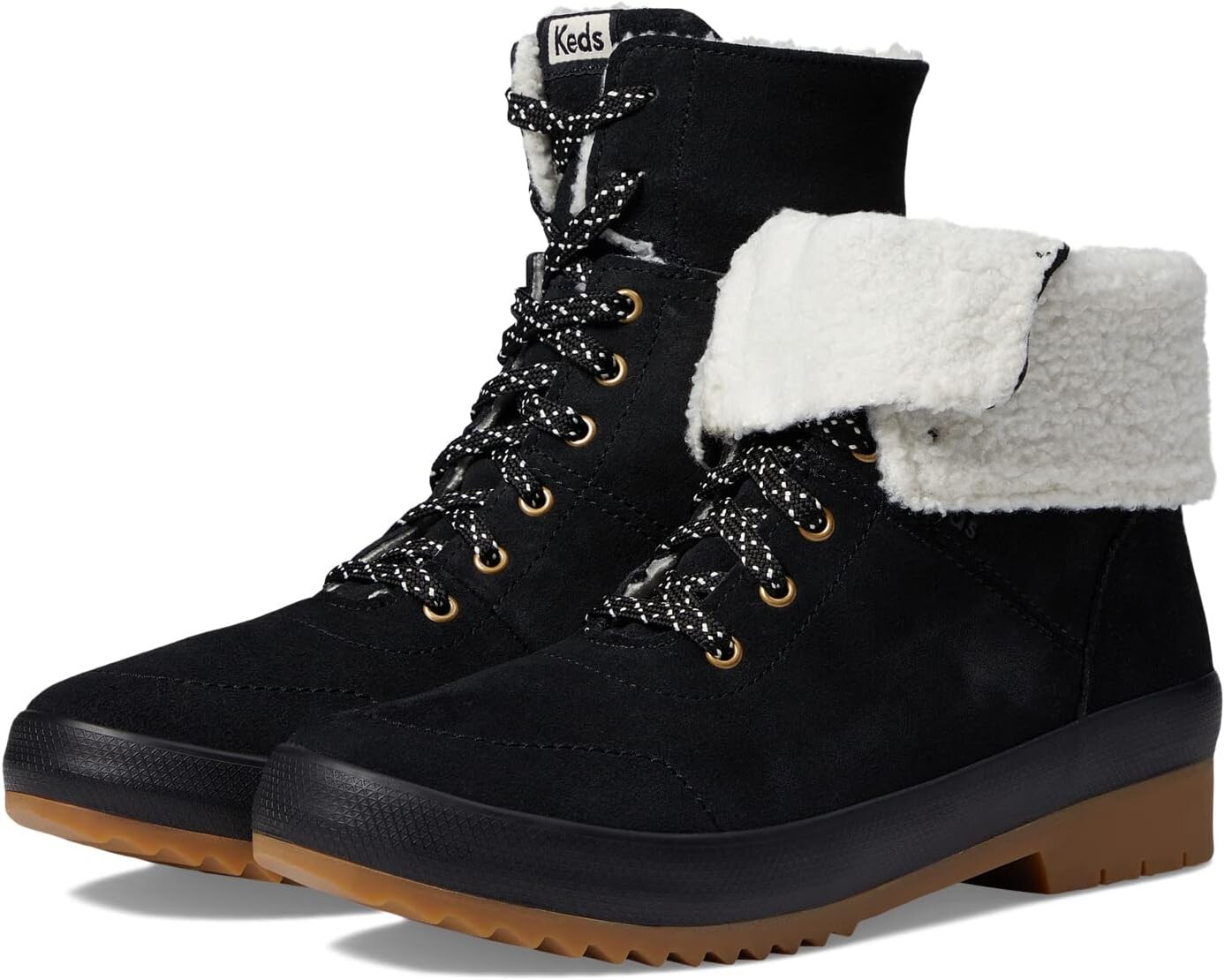 

Ботинки на шнуровке Camp Boot II Suede + Sherpa Keds, черный