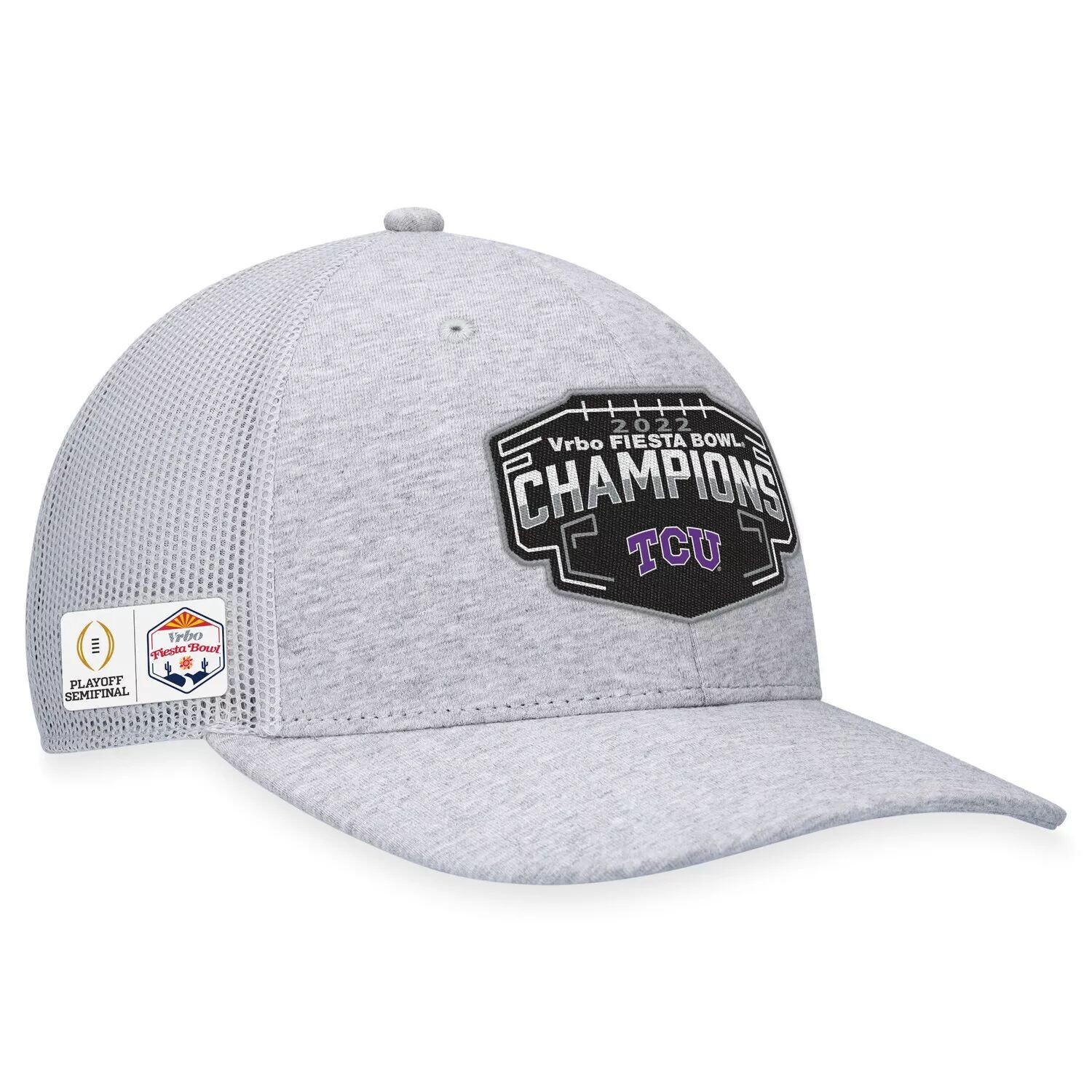 

Мужская регулируемая шапка Top of the World Heather Grey TCU Horned Frogs College Football Playoff 2022 Fiesta Bowl Champions