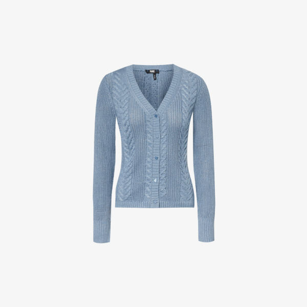 

Кардиган Nanari металлизированной ткани с V-образным вырезом Paige, цвет iced slate sparkle