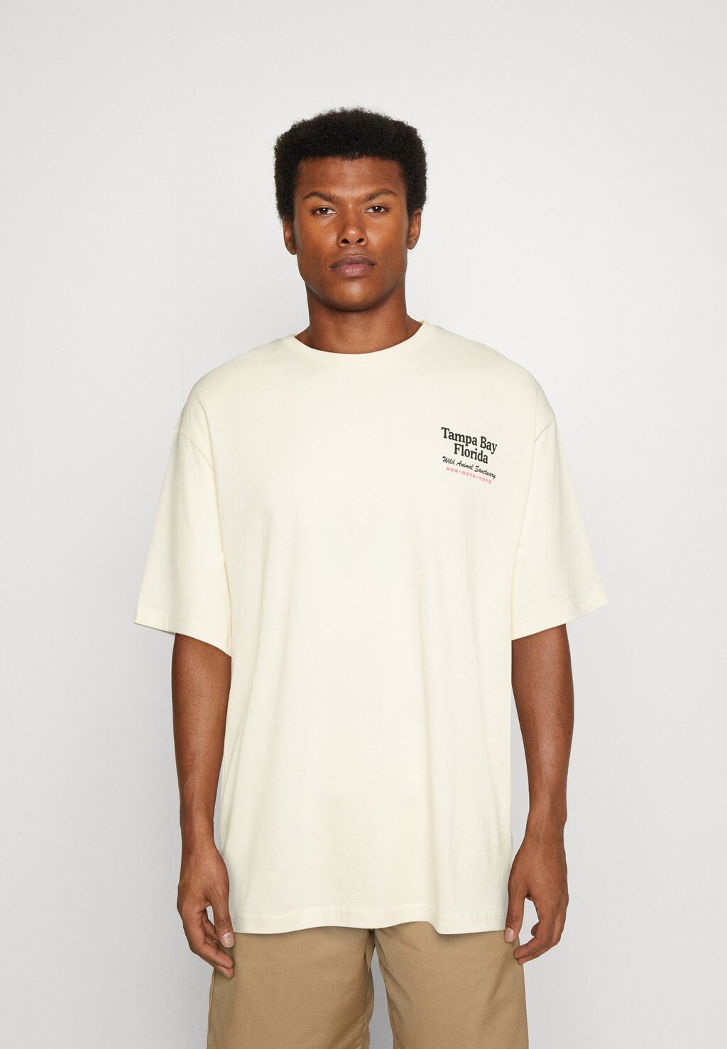 

Футболка с принтом Jack & Jones, молочный, Белый