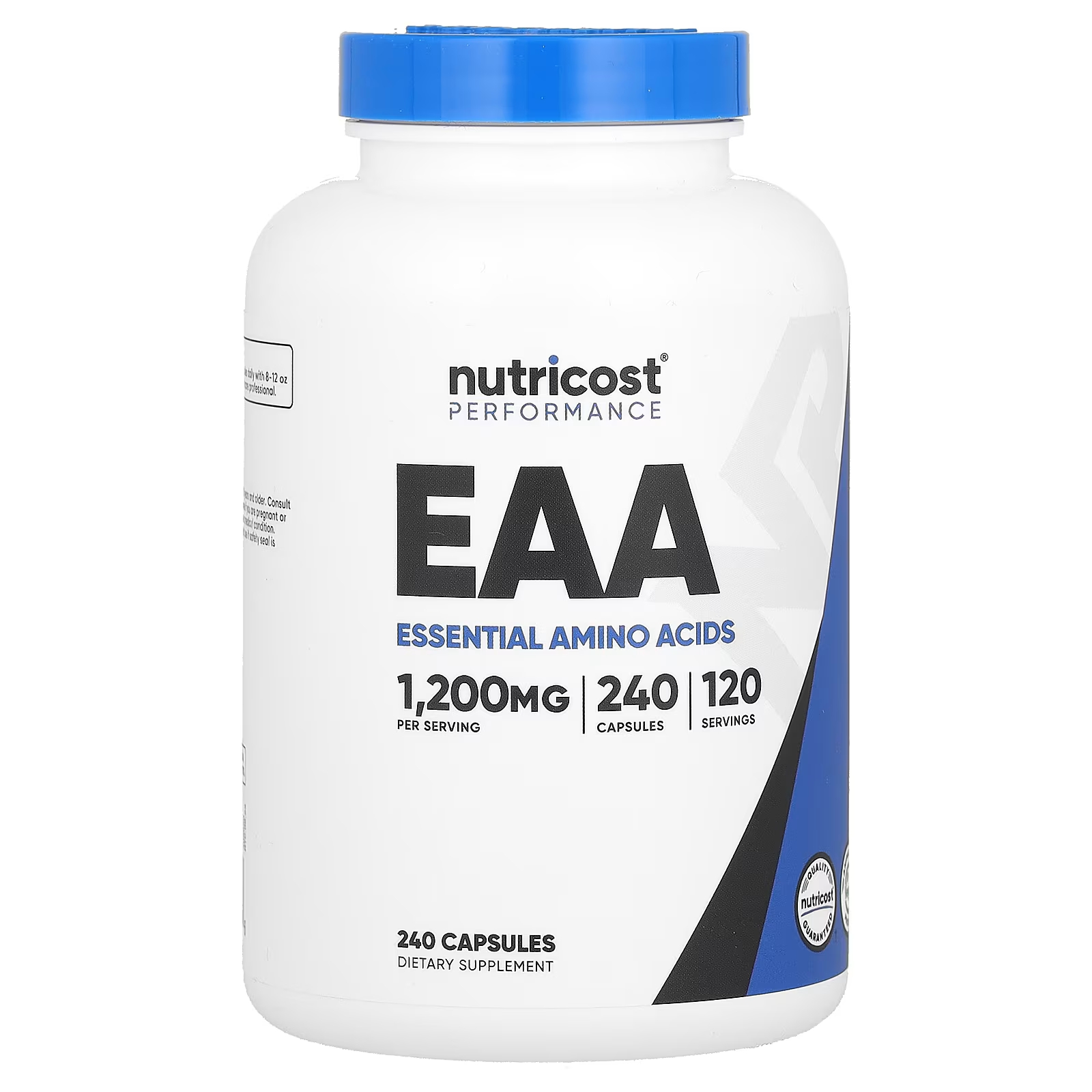 Пищевая добавка Nutricost Performance EAA 1200 мг, 240 капсул (600 мг на капсулу) nutricost tribulus 1500 мг 240 капсул 750 мг на капсулу