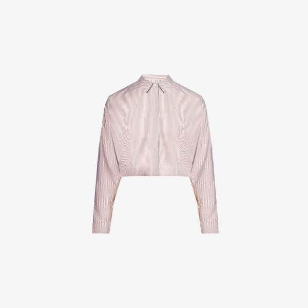 

Укороченная рубашка Morgan из хлопкового поплина Rag & Bone, коричневый