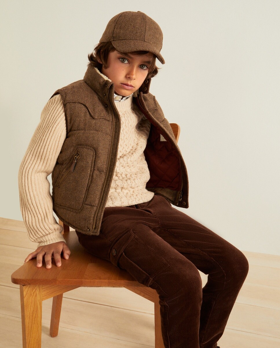 

Жилет с узором «елочка» в стиле фэнтези Coconut El Corte Inglés, коричневый