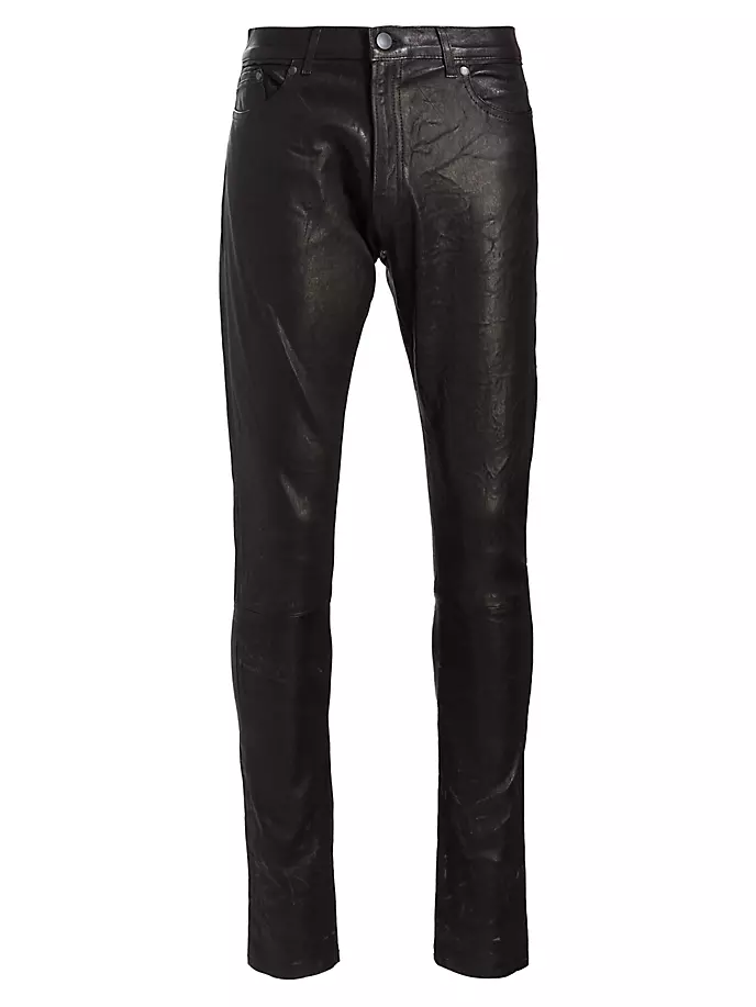 

Кожаные джинсы узкого кроя Cast 2 John Elliott, цвет black lamb leather