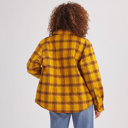Стеганая куртка-рубашка в клетку-бойфренда женская Stoic, цвет Mineral Yellow Plaid фланелевой топ