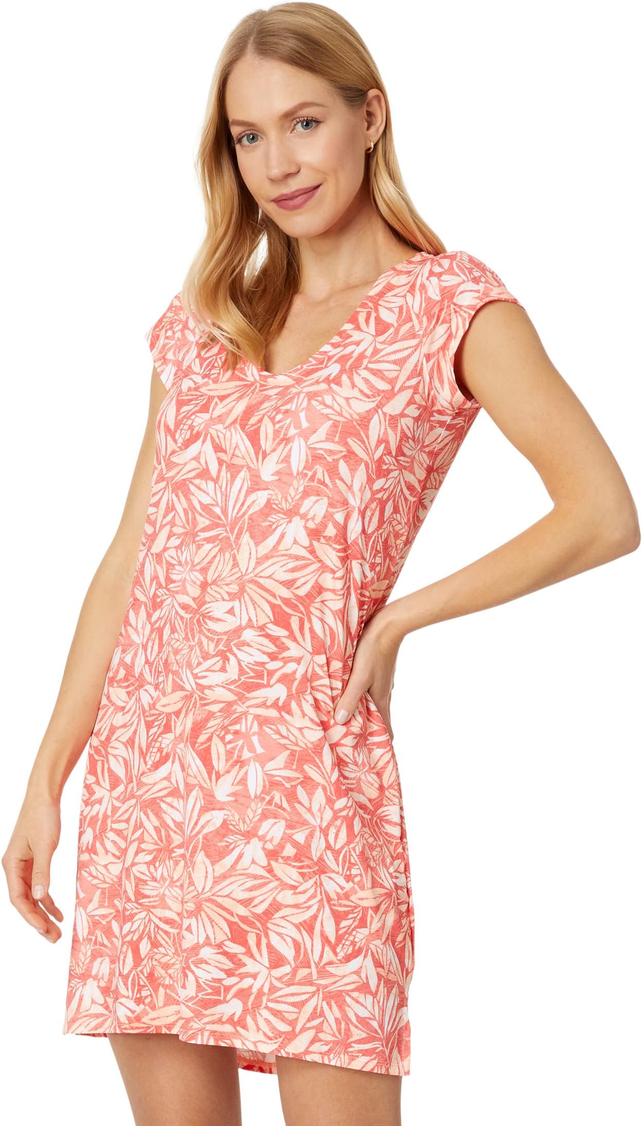 Платье-прикрытие Sunsmart UPF 50+ с принтом L.L.Bean, цвет Hot Coral Tropical