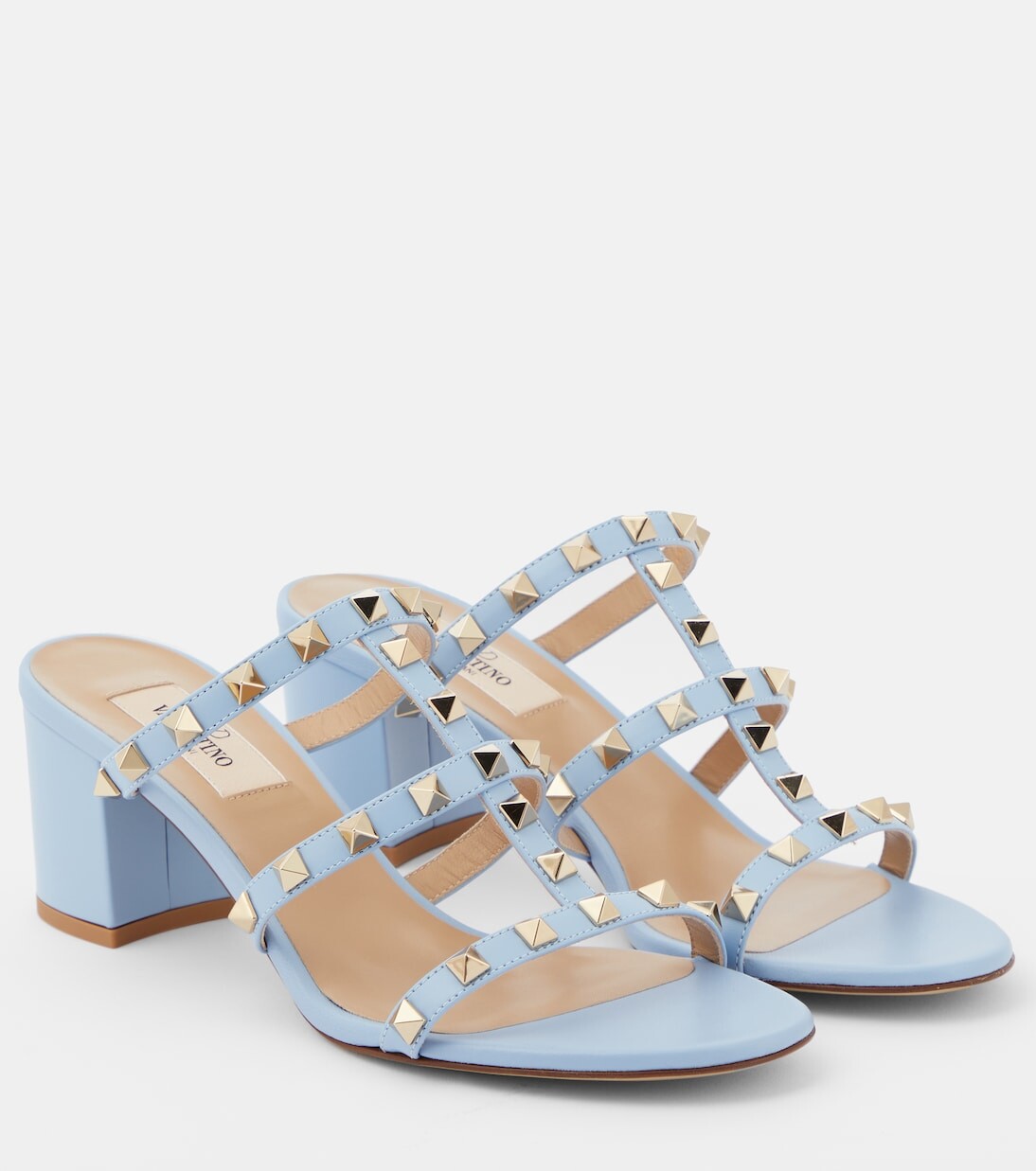 

Кожаные сандалии rockstud Valentino Garavani, синий