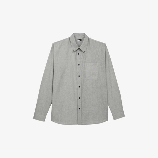 

Хлопковая рубашка классического кроя с вышитым логотипом The Kooples, серый