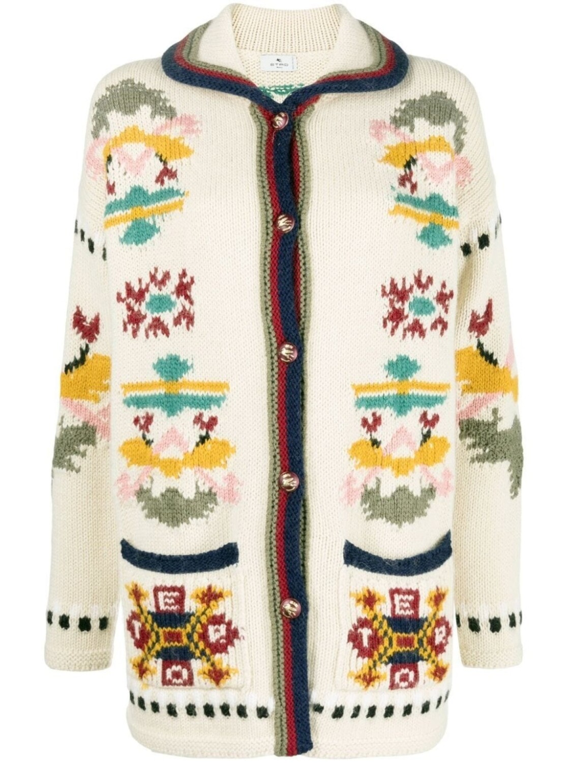 

ETRO кардиган с орнаментом, белый