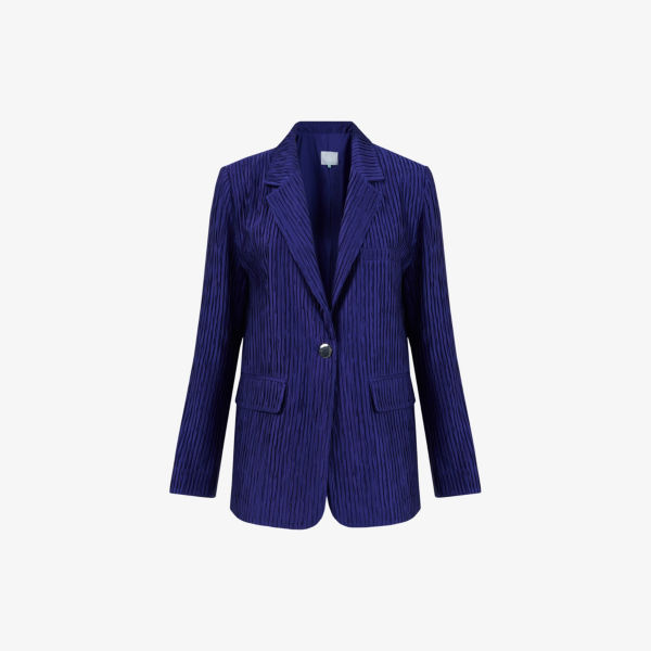 Однобортный пиджак узкого кроя в плиссированном стиле Leem, фиолетовый