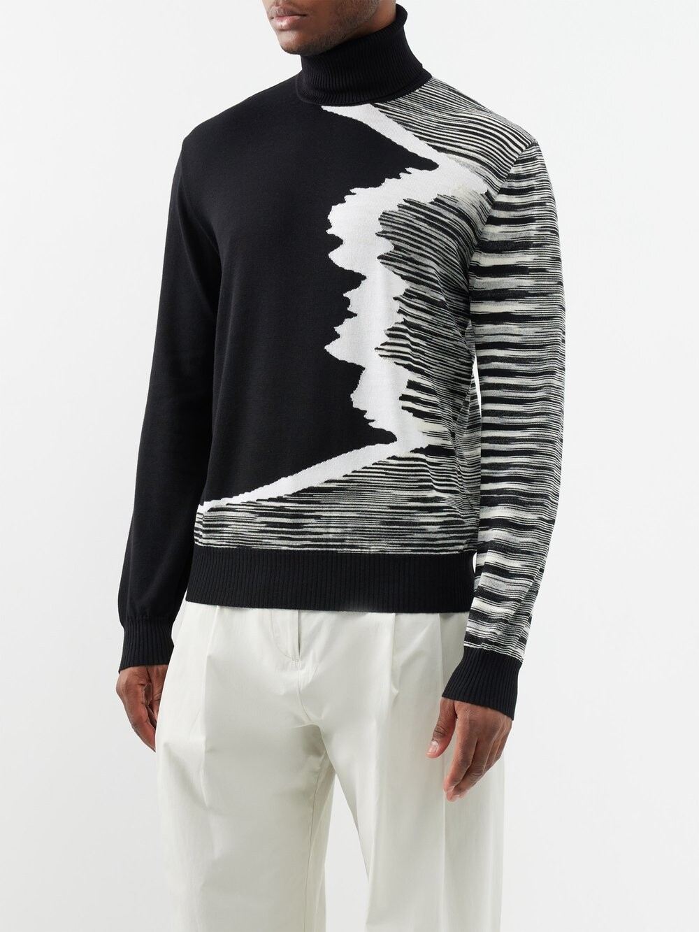 

Свитер с высоким воротником из шерсти, окрашенной в космос Missoni, черный