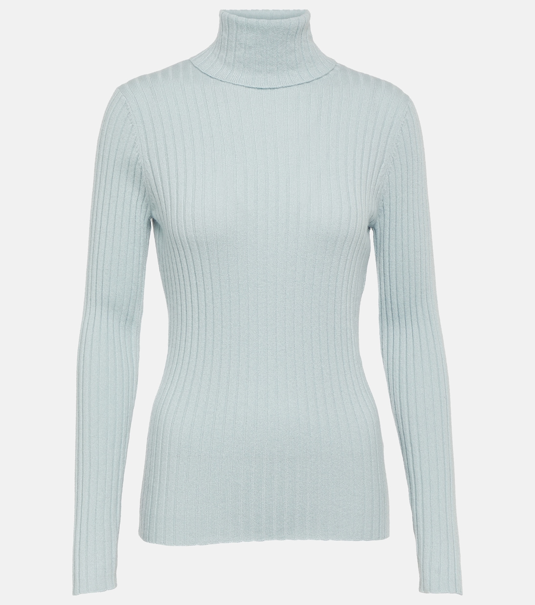 цена Кашемировый свитер с высоким воротником ребристой вязки Jardin Des Orangers, синий