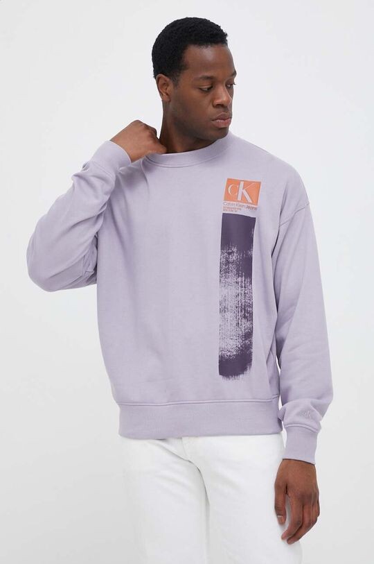 

Хлопковая толстовка Calvin Klein Jeans, фиолетовый