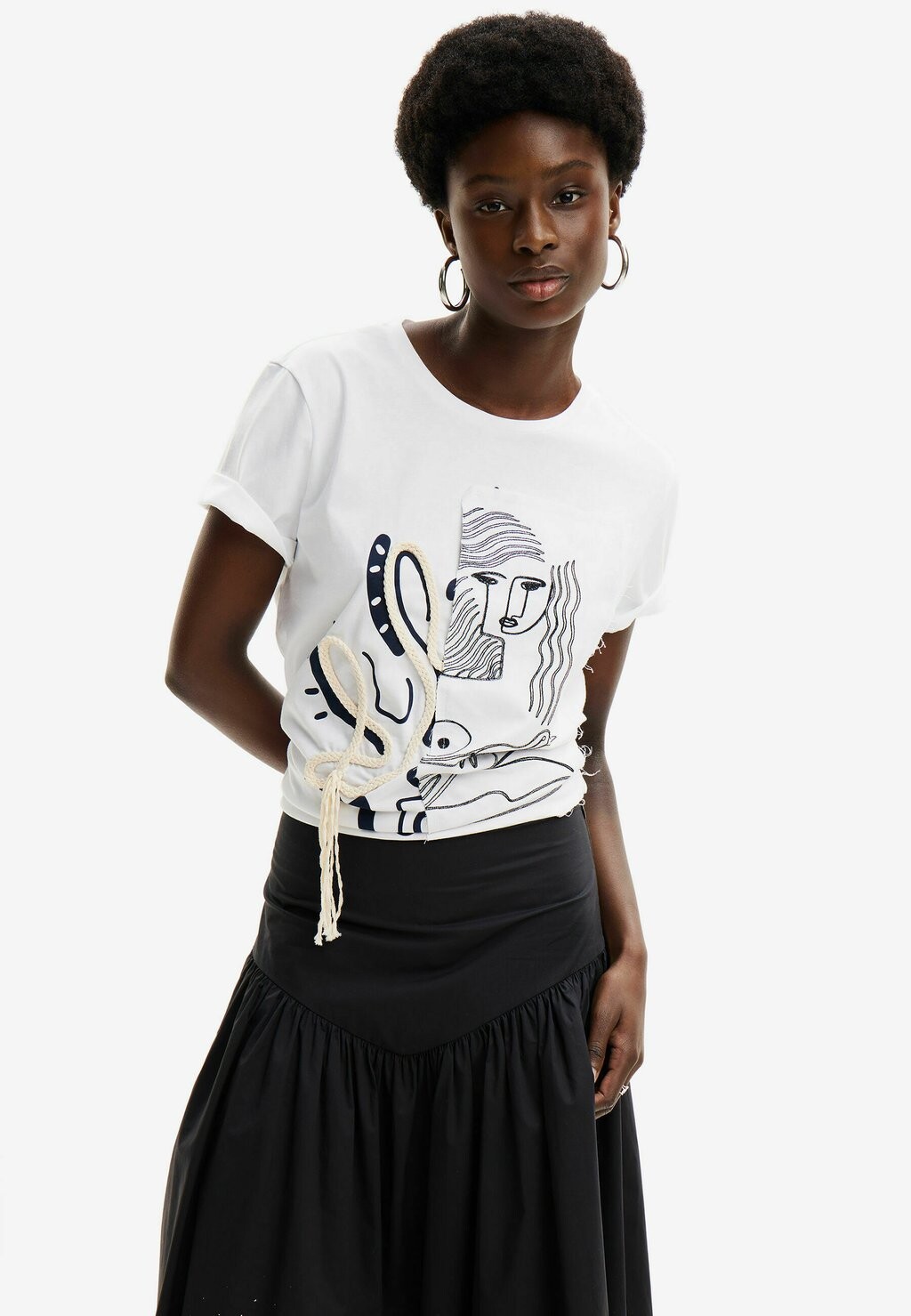 

Футболка с принтом Arty Illustration Desigual, белый