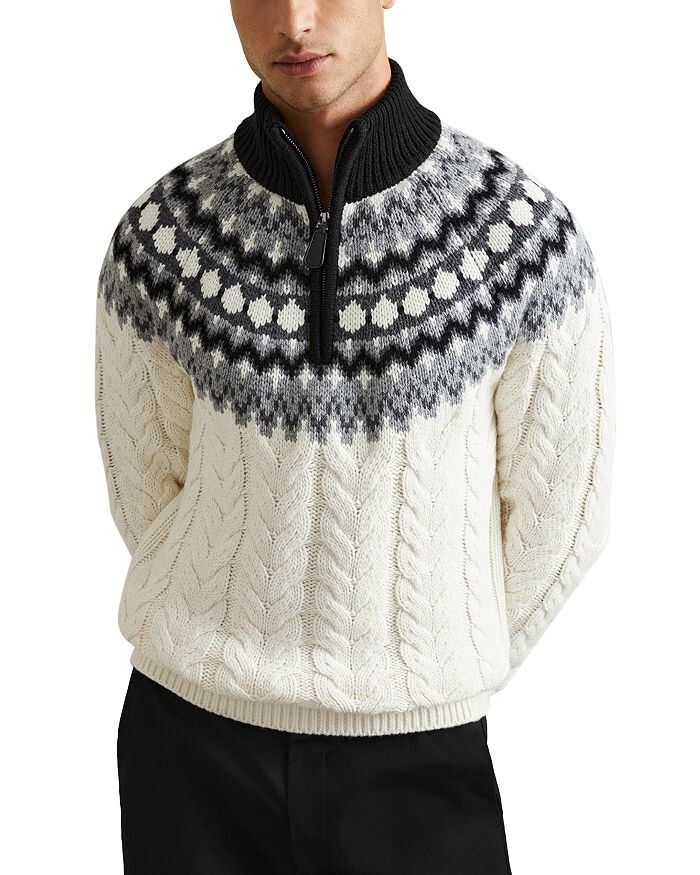 

Свитер REISS Colorado с полумолнией Fair Isle, мультиколор