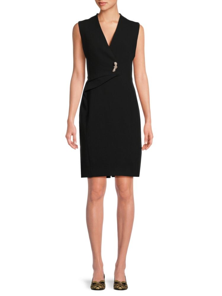

Шерстяное платье с вырезом Surplice Lanvin, цвет Noir