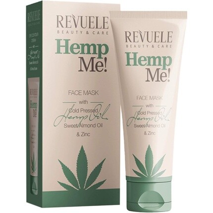 

Revuele Hemp Me Bio 100% натуральная маска для лица с маслом конопли холодного отжима, маслом сладкого миндаля, цинком, удаляет омертвевшие клетки кожи, 80 мл