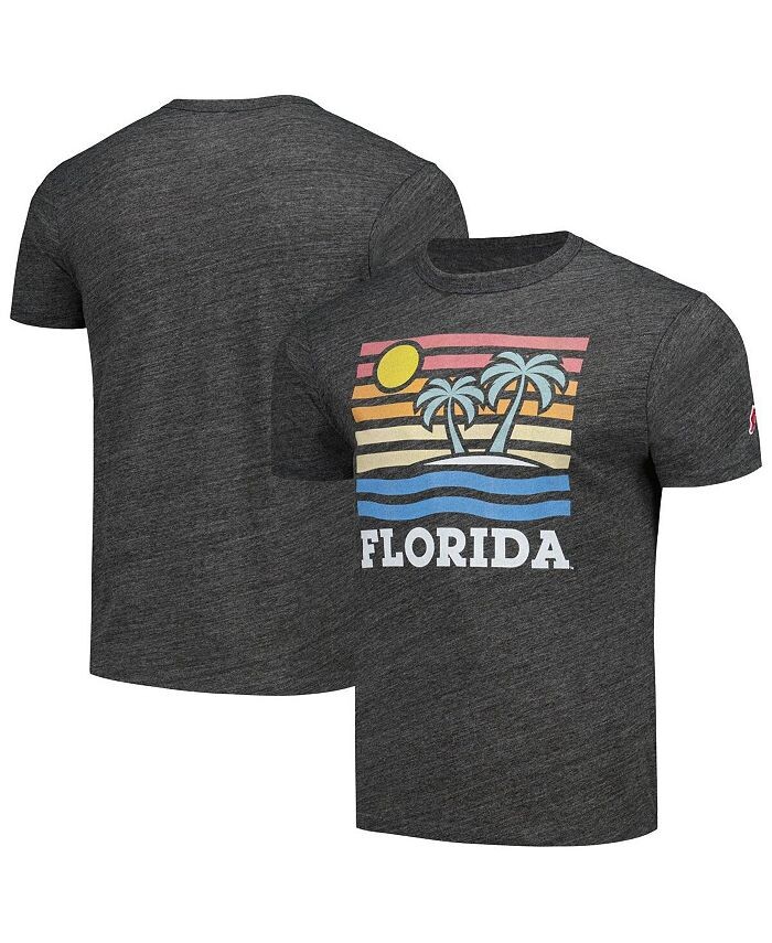 

Мужская футболка цвета древесного угля с потертостями Florida Gators Hyper Local Victory Falls Tri-Blend nbsp; League Collegiate Wear, серый