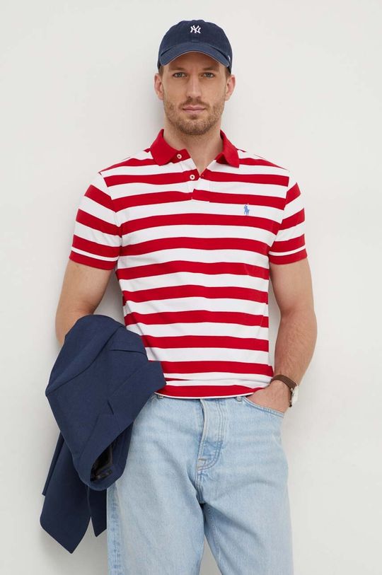 Хлопковая рубашка-поло Polo Ralph Lauren, красный рубашка поло из сетчатой ткани приталенного кроя polo ralph lauren синий