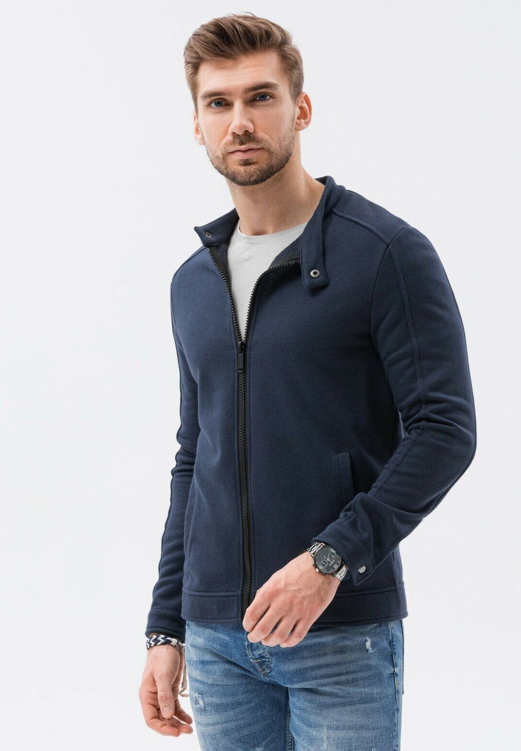 

Толстовка на молнии Zippered Without A Hood Ombre, цвет navy