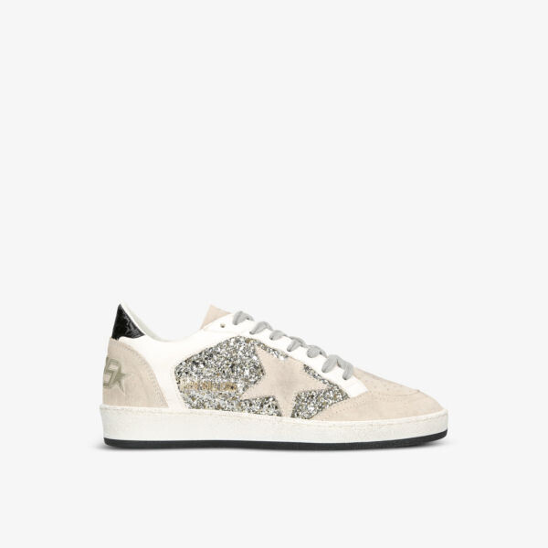 

Низкие кожаные кроссовки Ball Star 70159 Golden Goose, серебряный, Серебристый