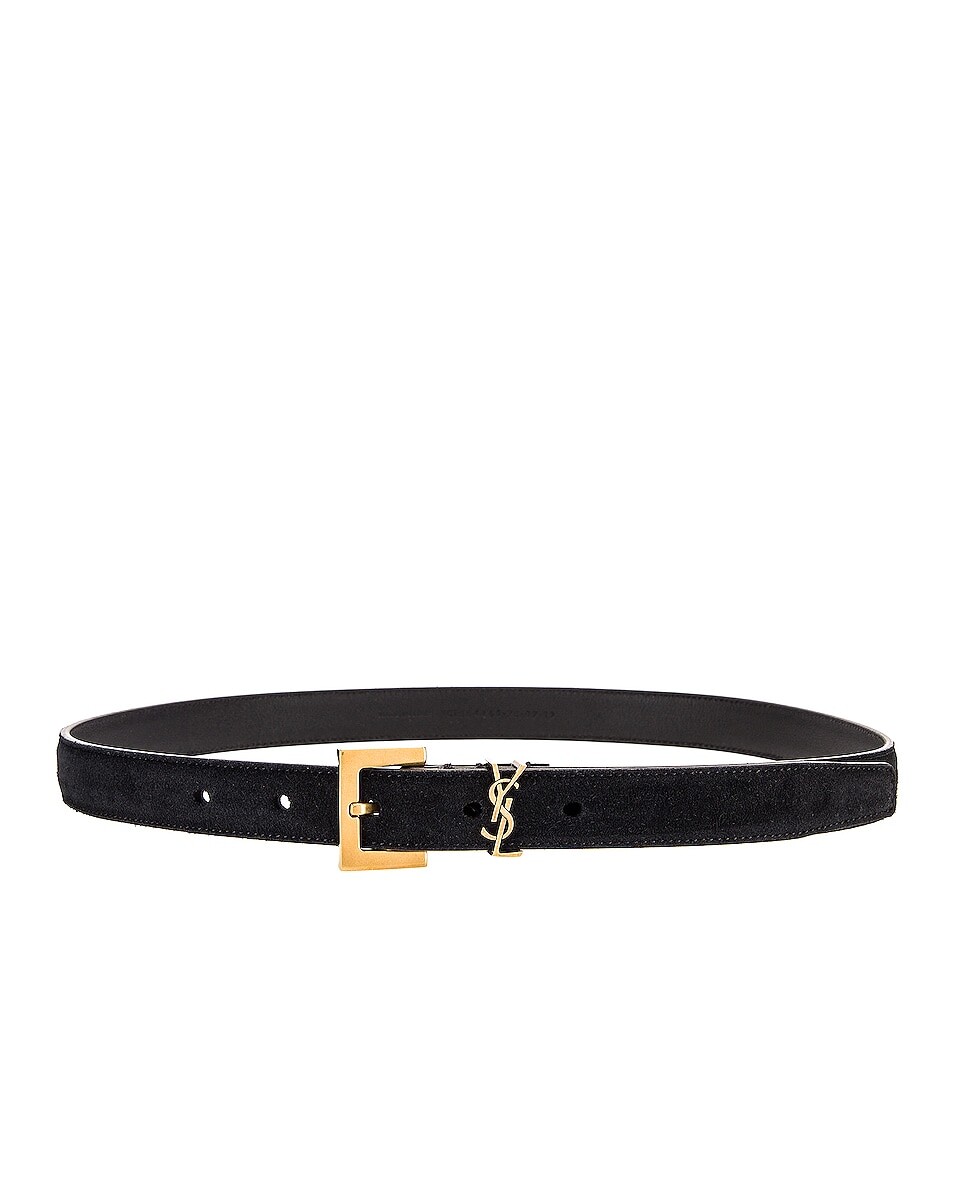 

Ремень Saint Laurent Light Suede, черный