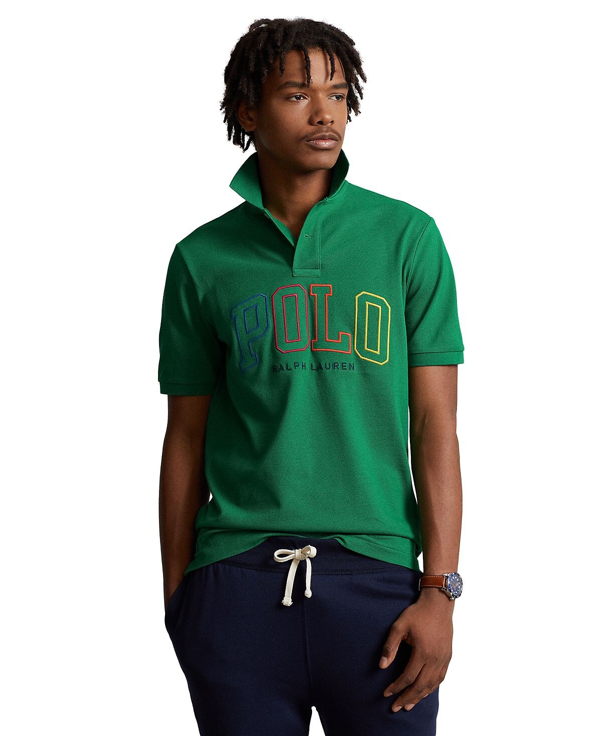 

Мужская рубашка-поло классического кроя в сетку Polo Ralph Lauren