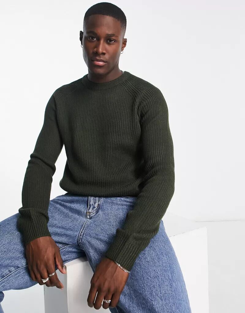 

Джемпер в рубчик цвета хаки Jack & Jones Originals