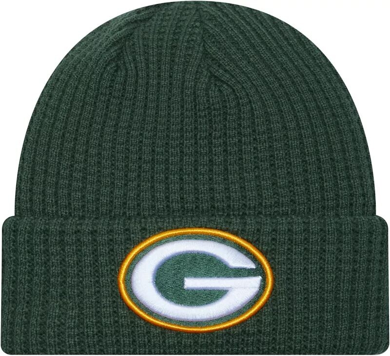 

Мужская цветная вязаная шапка-бини New Era Green Bay Packers Prime Team