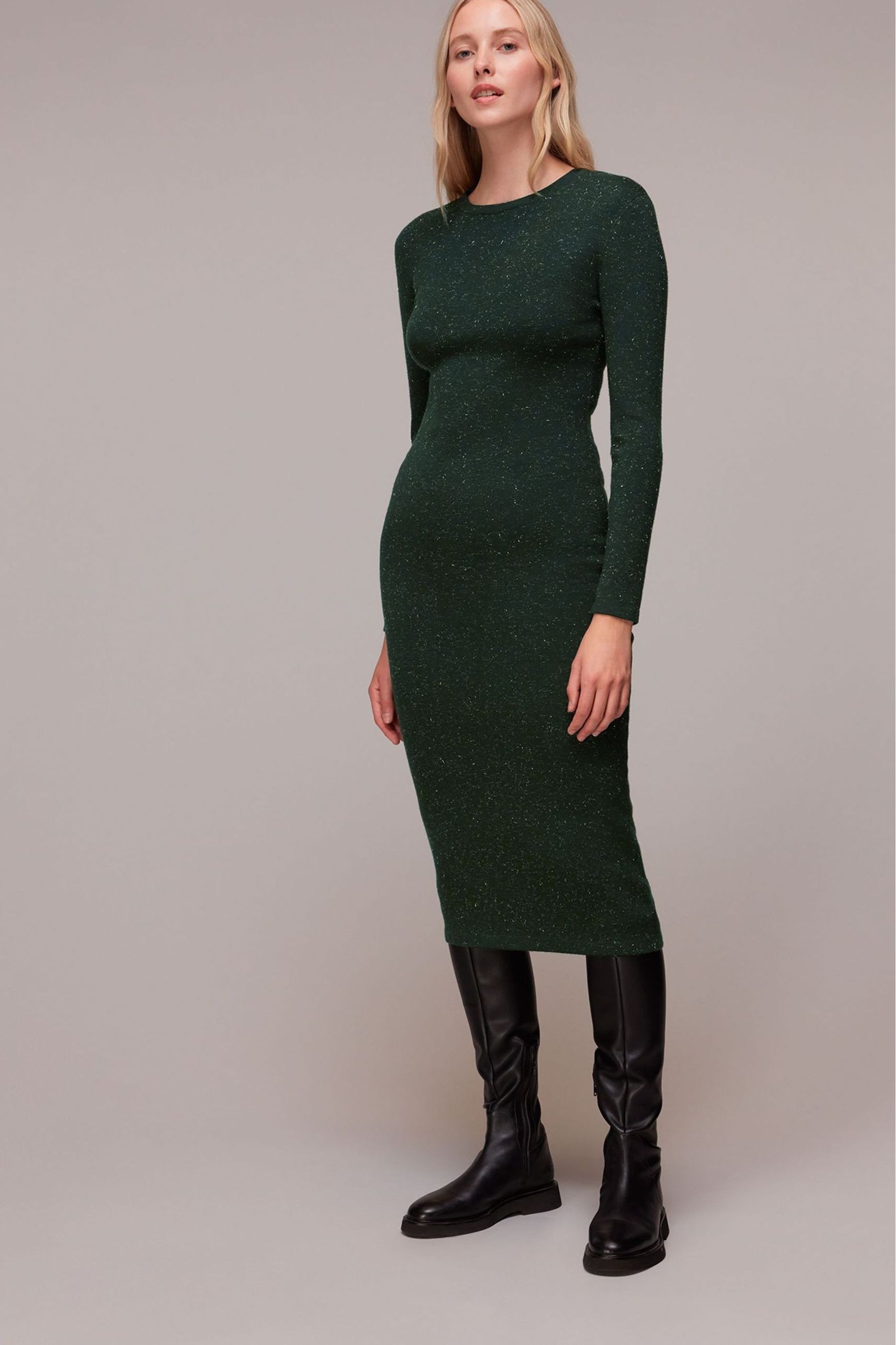 цена Зеленое блестящее трикотажное платье Annie Whistles, зеленый