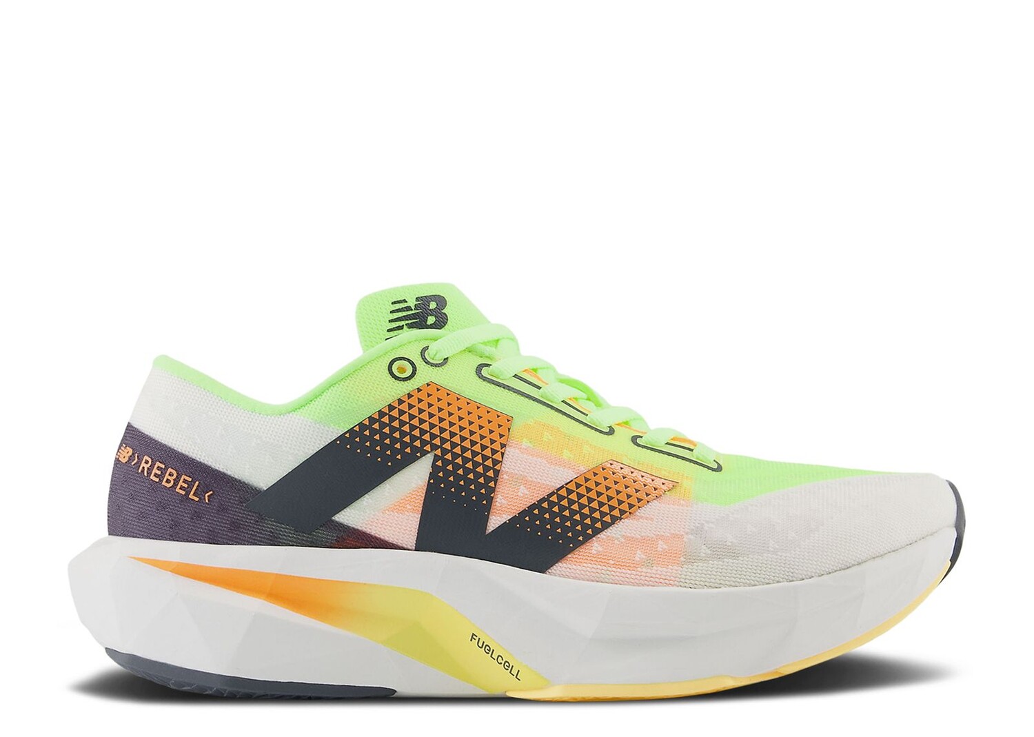 

Кроссовки New Balance Fuelcell Rebel V4 'White Bleached Lime Glow', белый