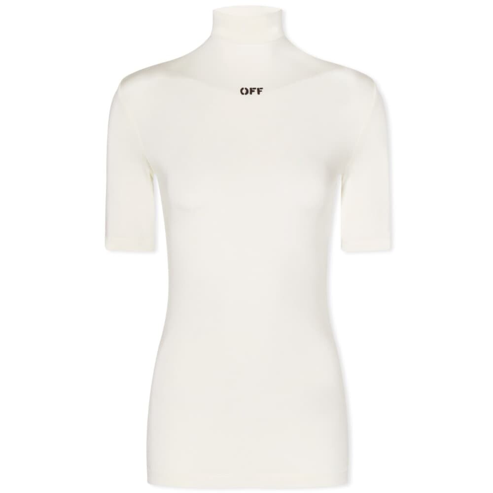 

Off-White Топ с водолазкой и логотипом Off Stamp, бежевый