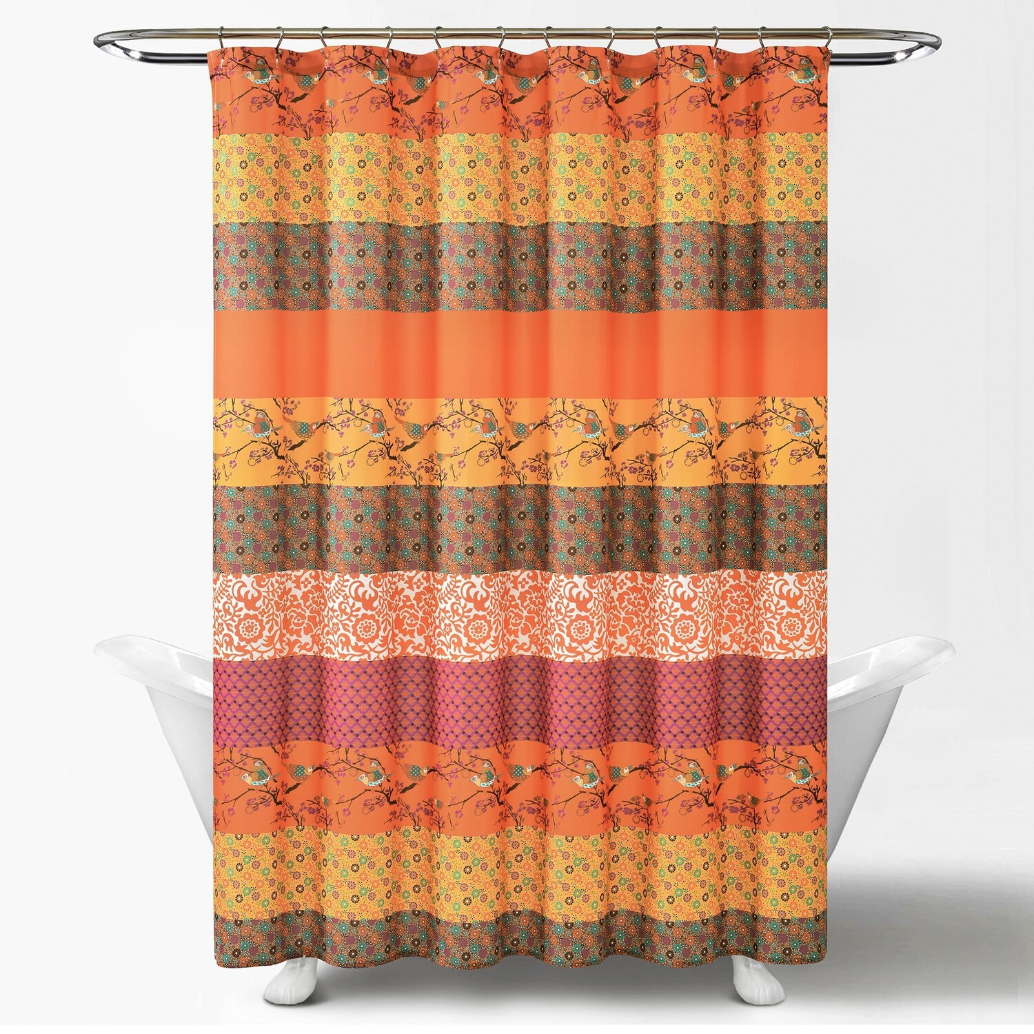 

Занавеска для душа Royal Empire Lush Decor, цвет Tangerine