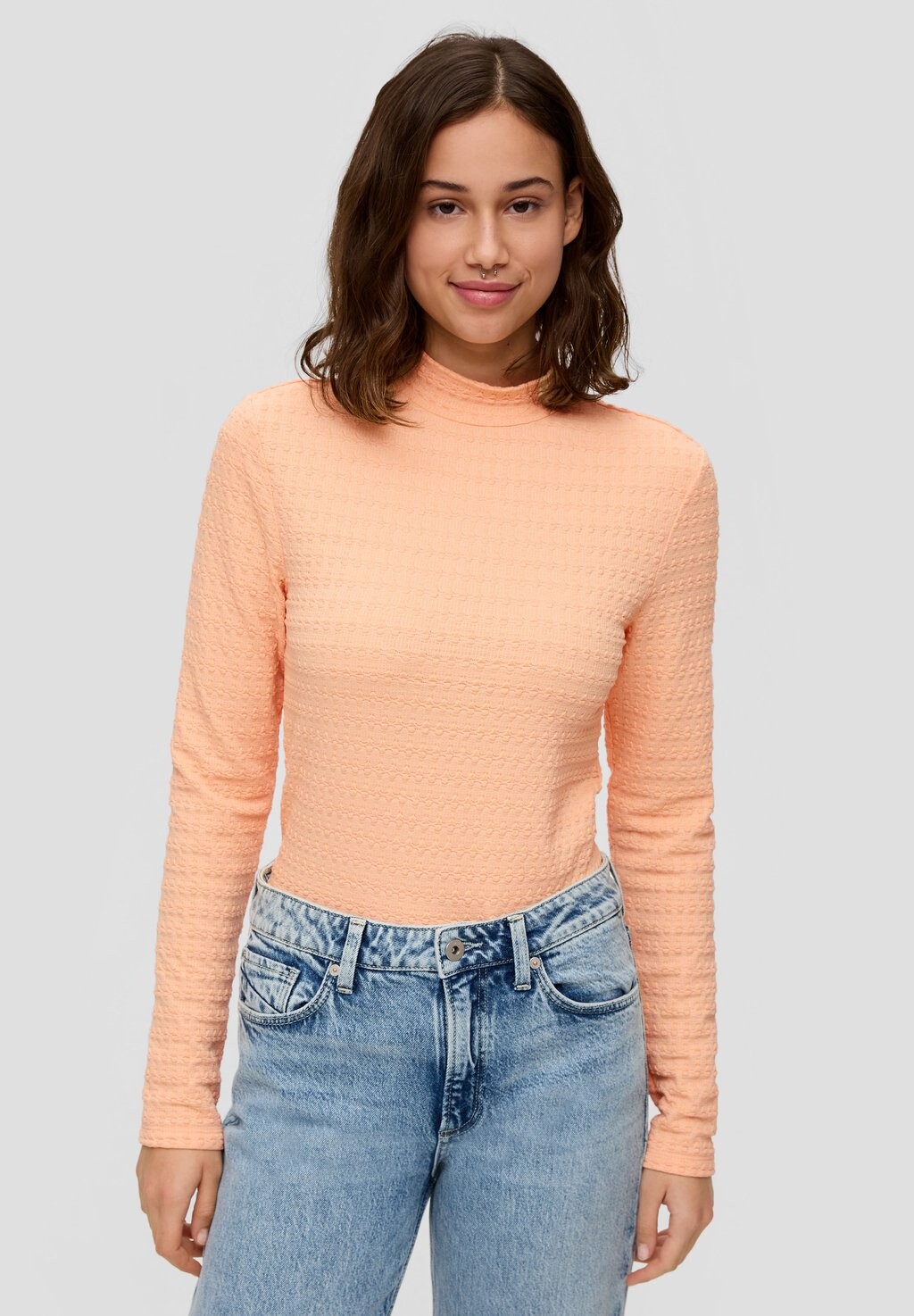 

Рубашка с длинным рукавом JACQUARD QS, цвет mango
