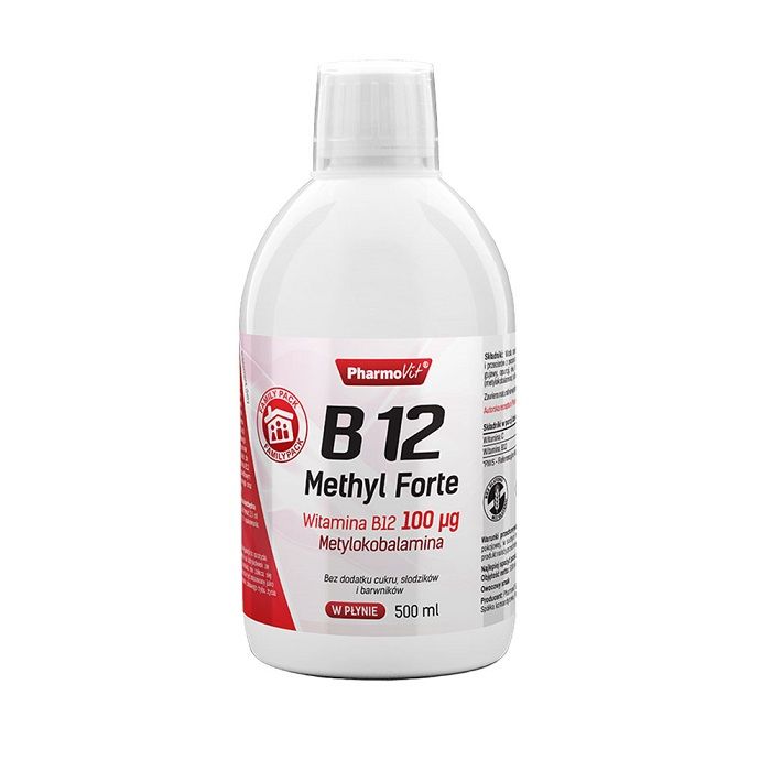 Жидкий витамин В12 Pharmovit B12 Methyl Forte 100 mcg, 500 мл сок добрый яблочный 100% 330 мл
