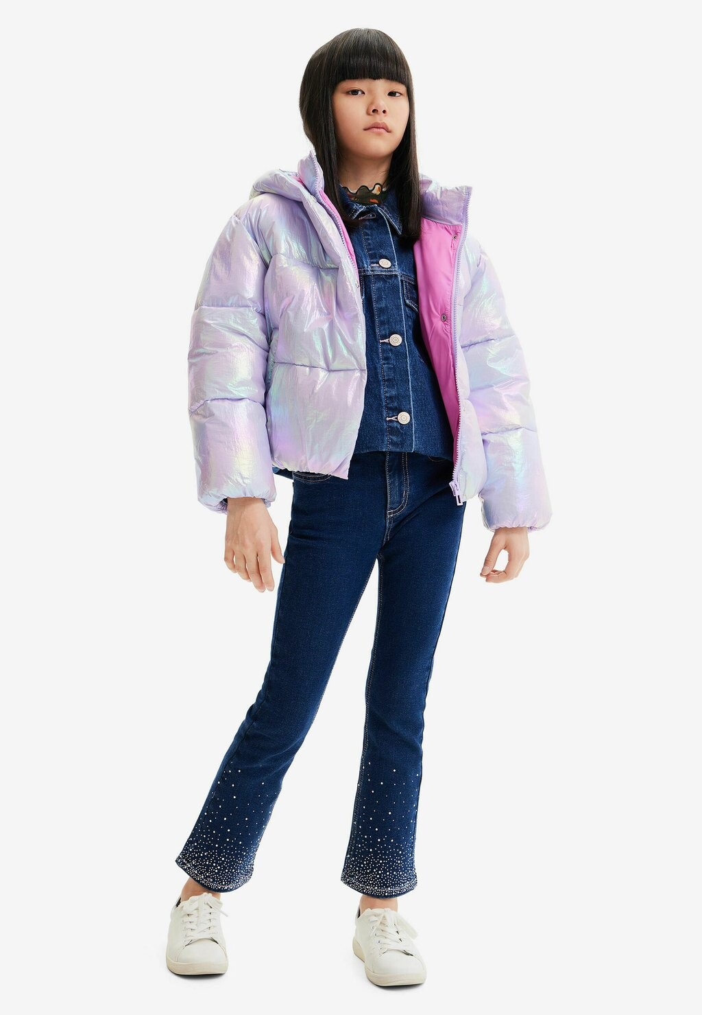 

Куртка зимняя Iridescent Quilted Desigual, цвет grey