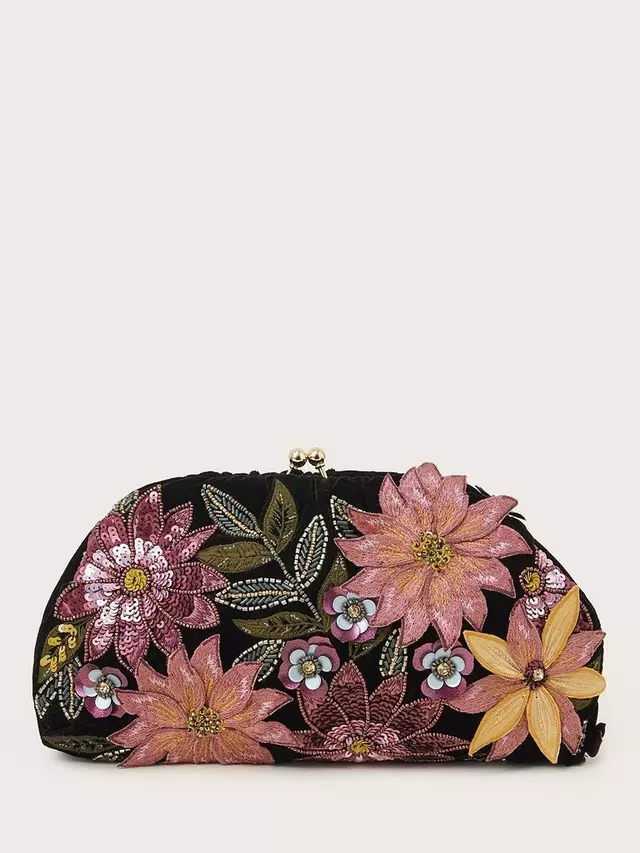 

Клатч Monsoon Floral Embellished, цвет black/multi