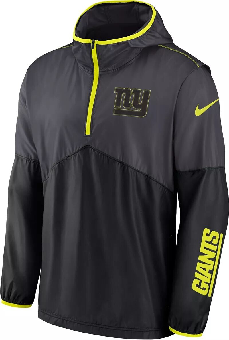 

Мужская куртка Nike New York Giants 2023 Volt антрацитового цвета с молнией до половины