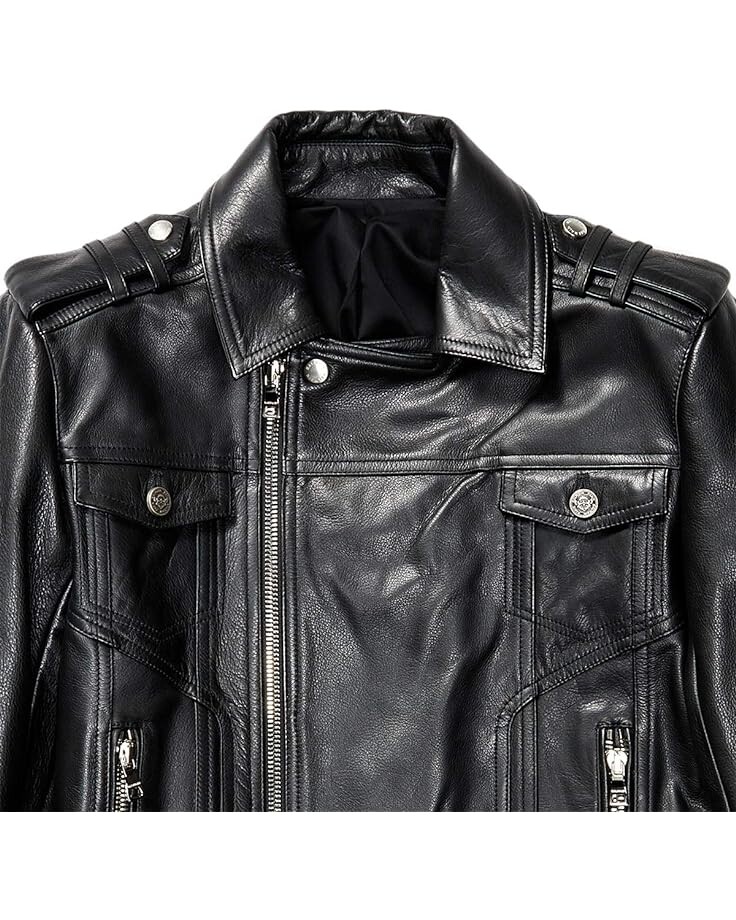

Куртка Balmain Fringed Perfecto Leather Jacket, черный