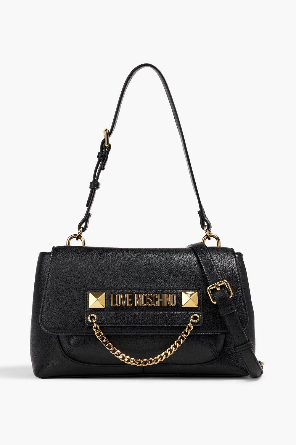 

Украшенная сумка на плечо из искусственной шагреневой кожи LOVE MOSCHINO, черный