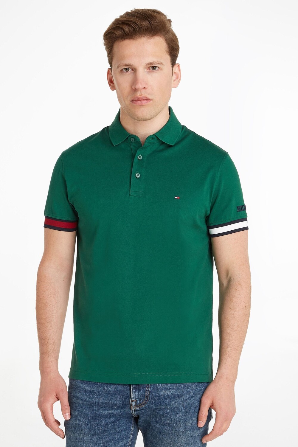 

Рубашка-поло приталенного кроя Green Flag с логотипом Tommy Hilfiger, зеленый
