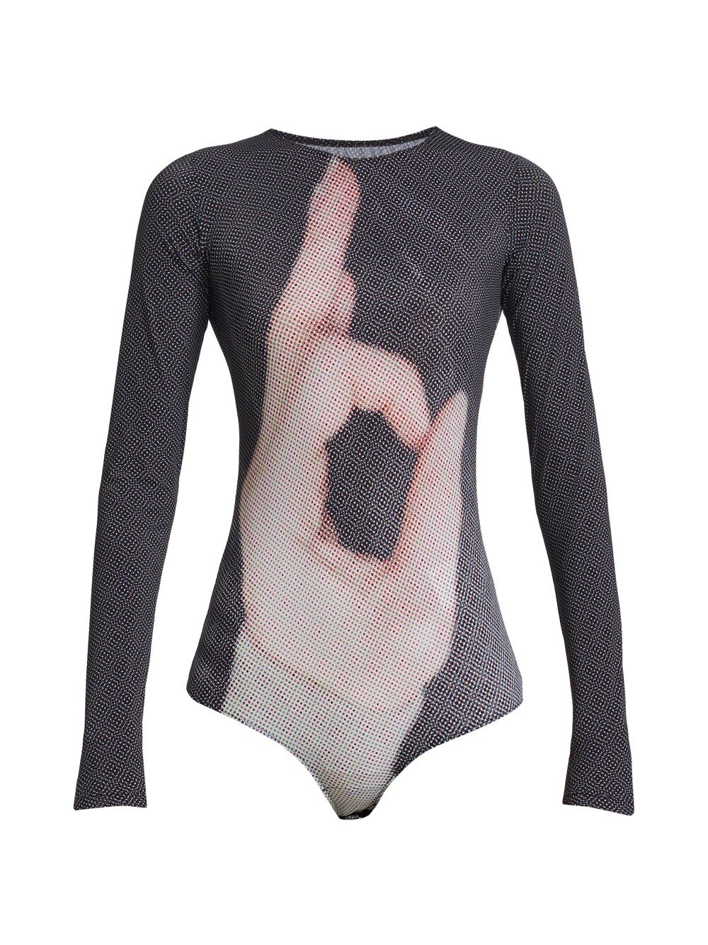 

Боди OK с длинными рукавами MM6 Maison Margiela, черный