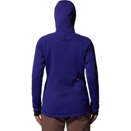 Куртка Polartec Power Grid с капюшоном и молнией во всю длину женская Mountain Hardwear, цвет Klein Blue Heather