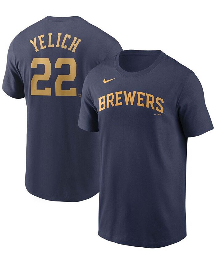 

Мужская компания Milwaukee Brewers Name & Футболка с номером - Кристиан Елич Nike, синий