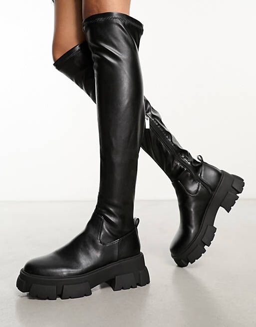 

Черные ботфорты из искусственной кожи Steve Madden Riveredge, Черный